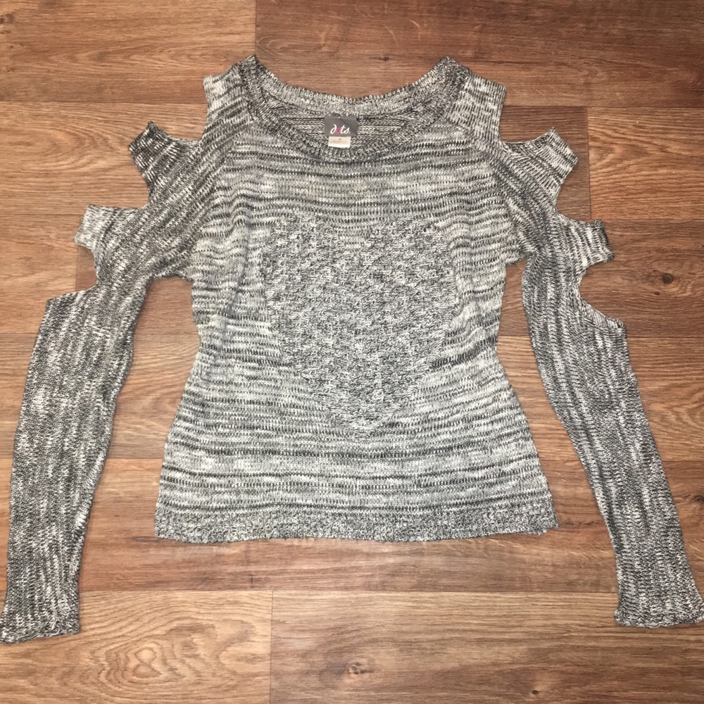 *Dots* Cold Shoulder Sweater